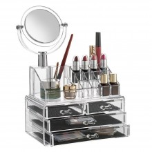 Органайзер для косметики Пластиковый комод Beauty Box Прозрачный пластик с Зеркалом ( V 1735 ) Органайзер для косметики Пластиковый комод Beauty Box Прозрачный пластик с Зеркалом ( V 1735 )