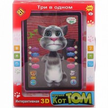  Говорящий кот Том Интерактивный детский планшет  JIA DUTOYS 3D  развивающая игрушка (DT01) (364V)