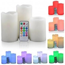 Светодиодные свечи LED Candles + Пульт, комплект 3 свечи на 12 цветов (V 1354 ) Светодиодные свечи LED Candles + Пульт, комплект 3 свечи на 12 цветов (V 1354 )