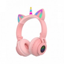 Наушники детские Безпроводные MP3 Cat Ear STN-27 Единорог + милые кошачьи ушки с подсветкой Розовые (V 1361) Наушники детские Безпроводные MP3 Cat Ear STN-27 Единорог + милые кошачьи ушки с подсветкой Розовые (V 1361)