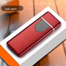 Зажигалка электрическая спиральная USB с сенсором  Красная (V 1627 )